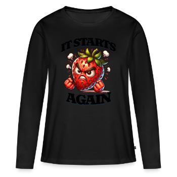 It Starts Again - Periode, Menstruation, - Frauen Premium Bio Langarmshirt - Schwarz - Vorne - Julia (174cm)