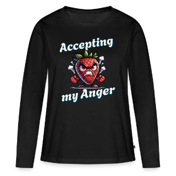 Periode Akzeptiere Meine Wut - Frauen Premium Bio Langarmshirt - Schwarz - Vorne - Julia (174cm)