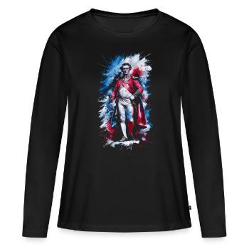 Portrait de Napoléon Bonaparte - T-shirt manches longues Premium bio Femme - noir - Devant - Julia (174cm)