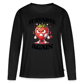 Es Beginnt Wieder: Periode, Menstruation, - Frauen Premium Bio Langarmshirt - Schwarz - Vorne - Julia (174cm)