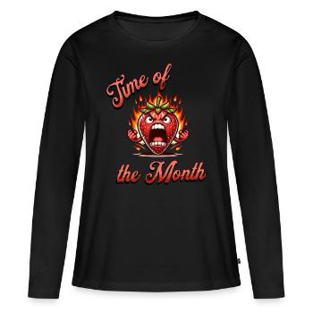 Time Of The Month Periode Menstruation - Frauen Premium Bio Langarmshirt - Schwarz - Vorne - Julia (174cm)