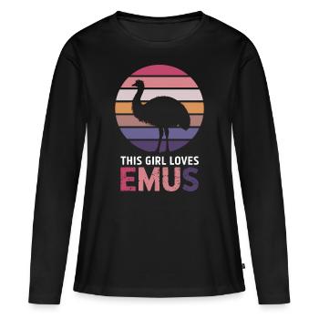 Emu Saying Australia Emus Funny Emu Gift - Women's Premium Organic Long Sleeve Shirt - black - Front - Julia (174cm)