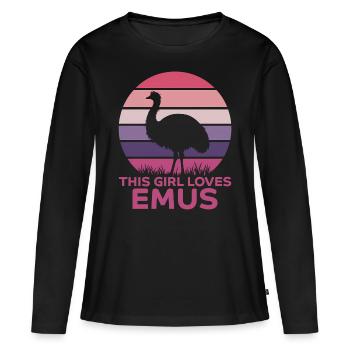 Emu Saying Australia Emus Funny Emu Gift - Women's Premium Organic Long Sleeve Shirt - black - Front - Julia (174cm)