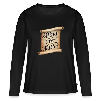 Faites défiler l’ au-dessus de la matière - T-shirt manches longues Premium bio Femme - noir - Devant - Julia (174cm)
