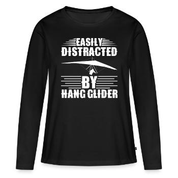Deltaplane Parapente Deltaplane - T-shirt manches longues Premium bio Femme - noir - Devant - Julia (174cm)