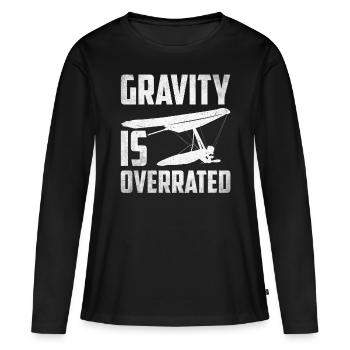 Deltaplane Parapente Deltaplane - T-shirt manches longues Premium bio Femme - noir - Devant - Julia (174cm)