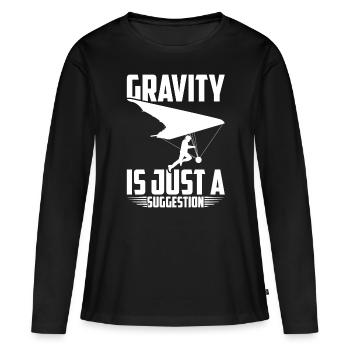 Deltaplane Parapente Deltaplane - T-shirt manches longues Premium bio Femme - noir - Devant - Julia (174cm)