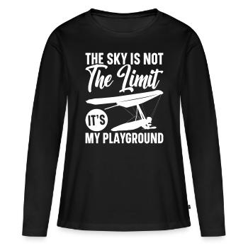 Deltaplane Parapente Deltaplane - T-shirt manches longues Premium bio Femme - noir - Devant - Julia (174cm)