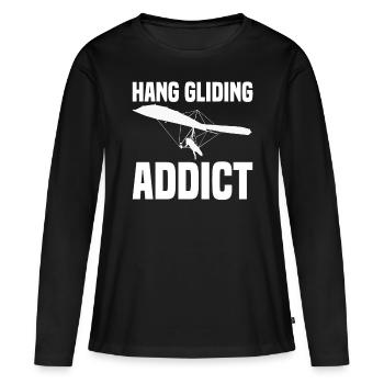 Deltaplane Parapente Deltaplane - T-shirt manches longues Premium bio Femme - noir - Devant - Julia (174cm)