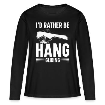 Deltaplane Parapente Deltaplane - T-shirt manches longues Premium bio Femme - noir - Devant - Julia (174cm)