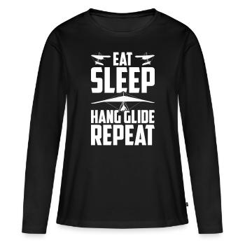 Deltaplane Parapente Deltaplane - T-shirt manches longues Premium bio Femme - noir - Devant - Julia (174cm)
