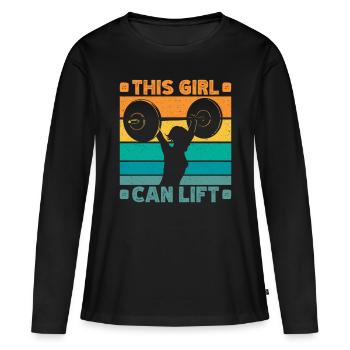 Fitness motivation bodybuilder cette fille lift - T-shirt manches longues Premium bio Femme - noir - Devant - Julia (174cm)