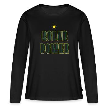 Solar Energie - Frauen Premium Bio Langarmshirt - Schwarz - Vorne - Julia (174cm)