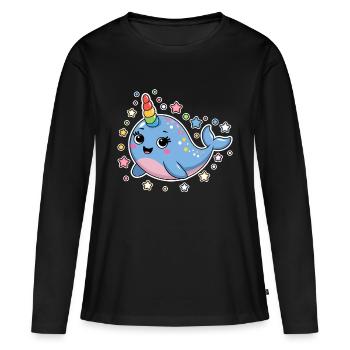 Narval Dire Narvals Drôle Narval Cadeau - T-shirt manches longues Premium bio Femme - noir - Devant - Julia (174cm)