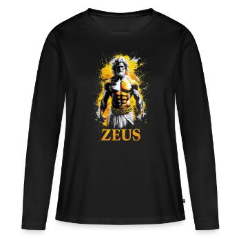 Zeus Dieu, mythologie grecque - T-shirt manches longues Premium bio Femme - noir - Devant - Julia (174cm)