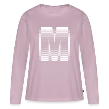 LETTER M - Women's Premium Organic Long Sleeve Shirt - dusky pink - Front - Julia (174cm)