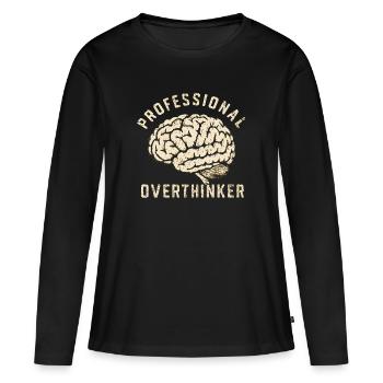 Réfléchisseur professionnel - T-shirt manches longues Premium bio Femme - noir - Devant - Julia (174cm)