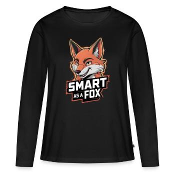 Smart as a fox - Women's Premium Organic Long Sleeve Shirt - black - Front - Julia (174cm)