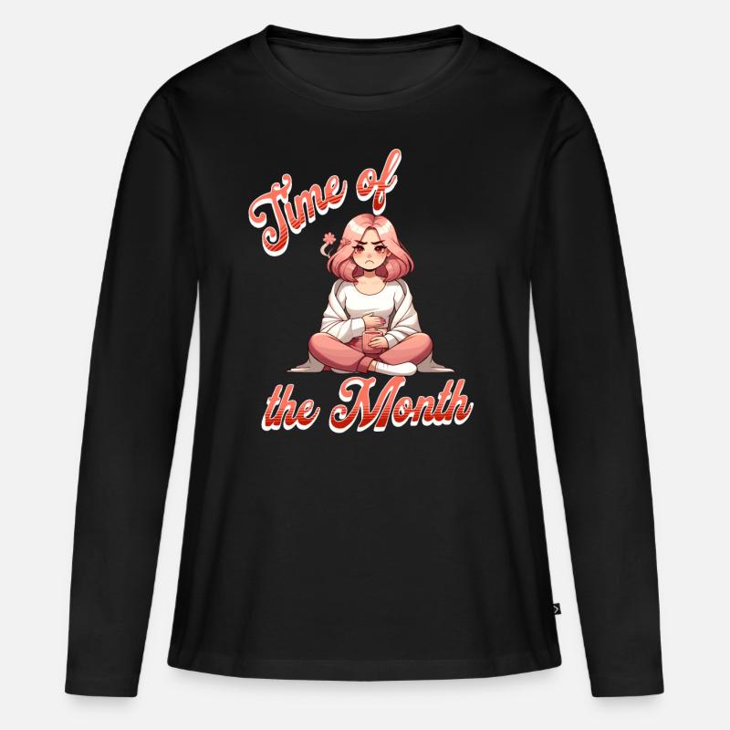 Periode Menstruation Zeit Des Monats - Frauen Premium Bio Langarmshirt - Schwarz