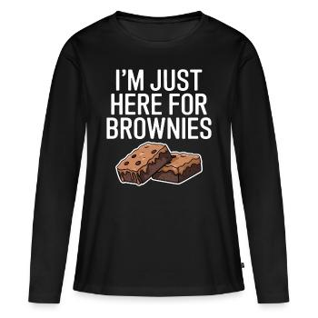 Brownies Dire Pâtisserie Drôle Brownie Cadeau - T-shirt manches longues Premium bio Femme - noir - Devant - Julia (174cm)