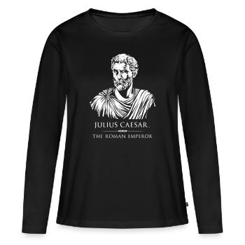 Statue de Jules César, l’empereur romain - T-shirt manches longues Premium bio Femme - noir - Devant - Julia (174cm)