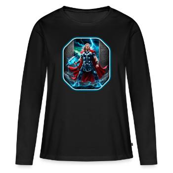 Thor, God of Thunder - Women's Premium Organic Long Sleeve Shirt - black - Front - Julia (174cm)