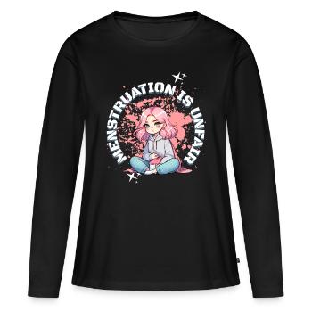 Periode Ist Unfair Anime Inspiration - Frauen Premium Bio Langarmshirt - Schwarz - Vorne - Julia (174cm)