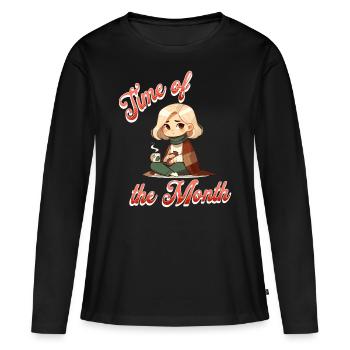 Période Période du mois Confortable - T-shirt manches longues Premium bio Femme - noir - Devant - Julia (174cm)