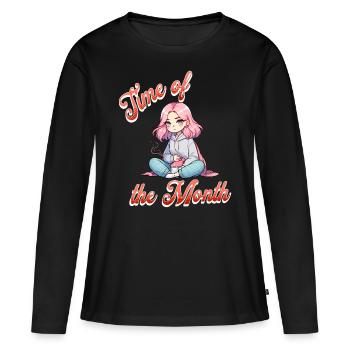 Période Temps Du Mois Illustration - T-shirt manches longues Premium bio Femme - noir - Devant - Julia (174cm)