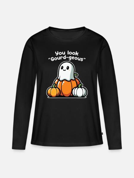 Du Siehst Kürbis-geous Aus - Halloween Outfit - Frauen Premium Bio Langarmshirt - Schwarz