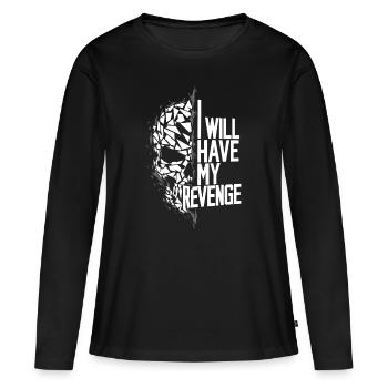 Crâne Je vais prendre ma revanche - T-shirt manches longues Premium bio Femme - noir - Devant - Julia (174cm)