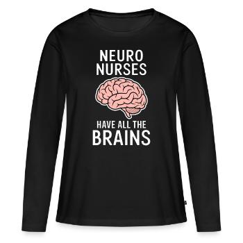 Neuro Nurse Nurse Neurology Gift - Women's Premium Organic Long Sleeve Shirt - black - Front - Julia (174cm)