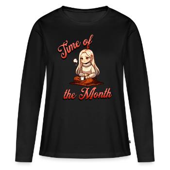 Menstruation: Time Of The Month Illustration - Women's Premium Organic Long Sleeve Shirt - black - Front - Julia (174cm)