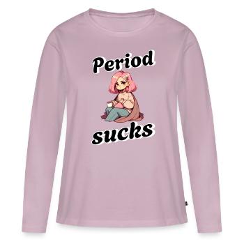 Menstruation Ist Nervig Und Unfair - Frauen Premium Bio Langarmshirt - Altrosa - Vorne - Julia (174cm)