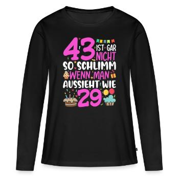 43 n’est pas si mal - T-shirt manches longues Premium bio Femme - noir - Devant - Julia (174cm)