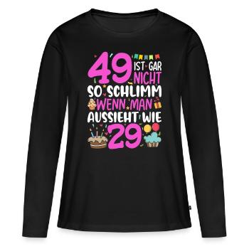 49 n’est pas si mal - T-shirt manches longues Premium bio Femme - noir - Devant - Julia (174cm)