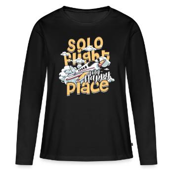 First Solo Flight Pilot Solo Flight - Women's Premium Organic Long Sleeve Shirt - black - Front - Julia (174cm)