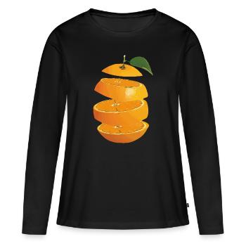 Orange Fruit - Frauen Premium Bio Langarmshirt - Schwarz - Vorne - Julia (174cm)
