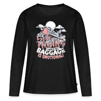 First Solo Flight Pilot Solo Flights - Women's Premium Organic Long Sleeve Shirt - black - Front - Julia (174cm)