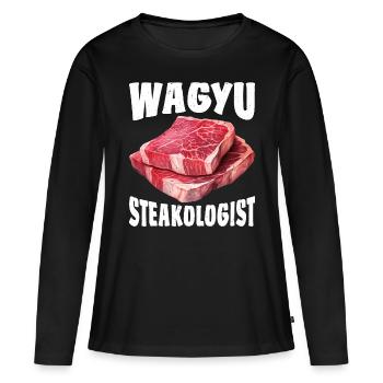 Wagyu Steak - T-shirt manches longues Premium bio Femme - noir - Devant - Julia (174cm)