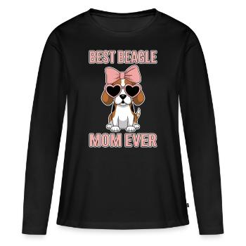 Beagle Mom Dog Mom Funny Beagle Gift - Women's Premium Organic Long Sleeve Shirt - black - Front - Julia (174cm)