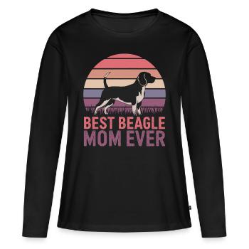 Beagle Mama Hund Mutter Lustiges Beagle Geschenk - Frauen Premium Bio Langarmshirt - Schwarz - Vorne - Julia (174cm)