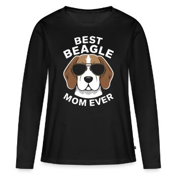 Beagle Mama Hund Mutter Lustiges Beagle Geschenk - Frauen Premium Bio Langarmshirt - Schwarz - Vorne - Julia (174cm)