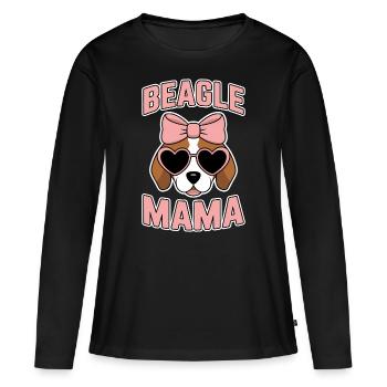 Beagle Mama Hund Mutter Lustiges Beagle Geschenk - Frauen Premium Bio Langarmshirt - Schwarz - Vorne - Julia (174cm)