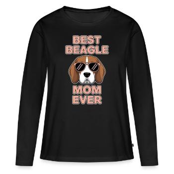Beagle Mom Dog Mom Funny Beagle Gift - Women's Premium Organic Long Sleeve Shirt - black - Front - Julia (174cm)