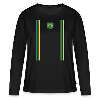 Brazil Brazil shirt Brazilian Rio de Janeirao - Women's Premium Organic Long Sleeve Shirt - black - Front - Julia (174cm)