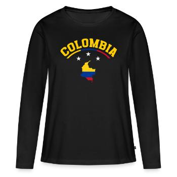 Kolumbien Colombia Medellin Urlaub Bogota Cali - Frauen Premium Bio Langarmshirt - Schwarz - Vorne - Julia (174cm)