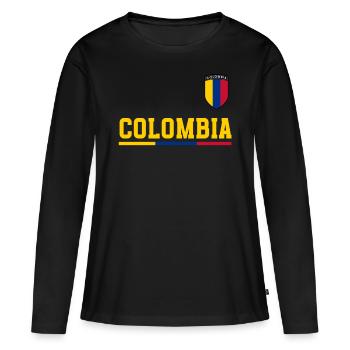 Kolumbien Colombia Medellin Urlaub Bogota Cali - Frauen Premium Bio Langarmshirt - Schwarz - Vorne - Julia (174cm)
