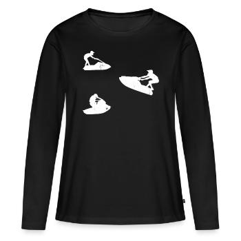 Jet Ski Silhouette Jet Skiing Jet Ski Driver - T-shirt manches longues Premium bio Femme - noir - Devant - Julia (174cm)