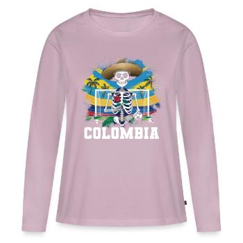 Kolumbien Colombia Medellin Urlaub Bogota Cali - Frauen Premium Bio Langarmshirt - Altrosa - Vorne - Julia (174cm)